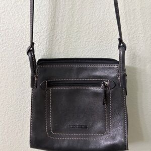 Fossil Black Leather Crossbody Bag
